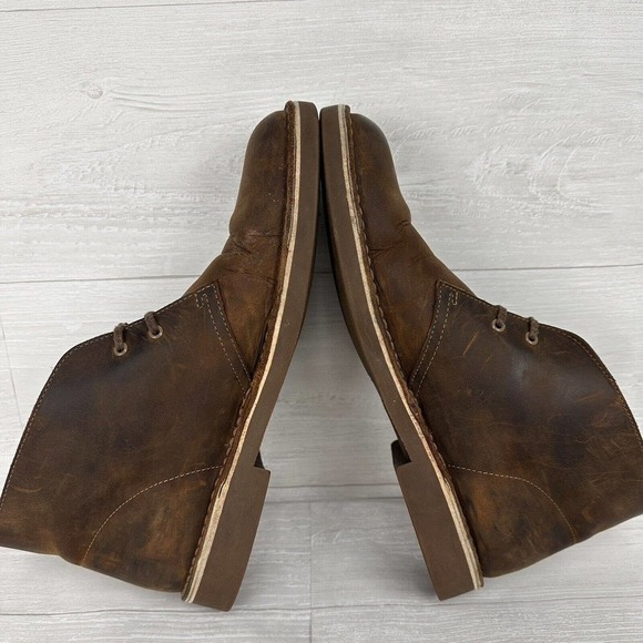 Clarks Bushacre Chukka Desert Boots Men Size 10.5 M Leather Brown Lace Up Shoes‎ - Picture 12 of 13